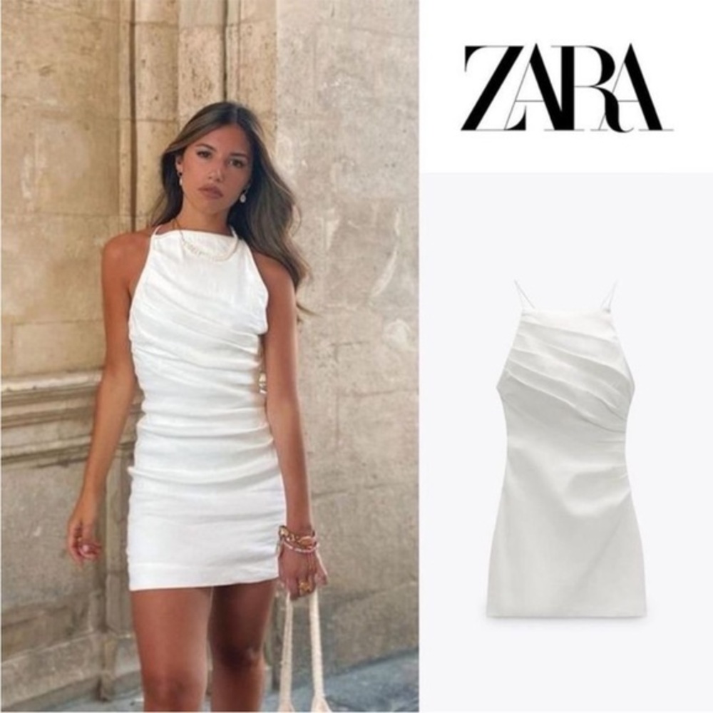 Zara High Neck Spaghetti Strap Dress L